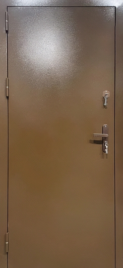 Стальная техническая дверь с порошковым коричневым напылением
